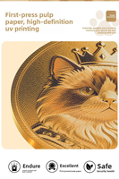 Grattoir mural pour chat en carton ondulé épais, à bords arrondis, motif pièce d'or, faible émission de poussière, pour usage intérieur, pour le nettoyage des griffes
