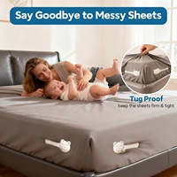 4 pièces de maintien de draps de lit robustes pour les coins avec bandes de verrouillage, adhérence forte, pinces durables, ajustement universel pour le lit, facile à installer
