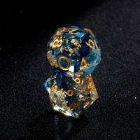 Ensemble de dés de la collection Elite, résine translucide rare, 7 pièces, dés polyédriques à bords tranchants pour les collectionneurs de dés de RPG sérieux