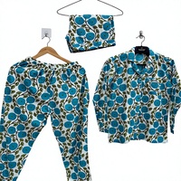 Ensemble de pyjama en coton à imprimé floral, tenue de nuit décontractée printemps-été pour femmes, pyjama à taille élastique, cadeau pour demoiselle d'honneur