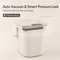 Conteneur de stockage automatique pour aliments pour animaux de compagnie, en matériau ABS écologique, avec batterie 4500 mAh, étanche à l'humidité et ventilé