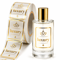 Autocollants personnalisés avec logo de marque, étiquettes transparentes en vinyle pour emballages de cosmétiques et de parfums, étiquettes de bouteille en feuille d'or