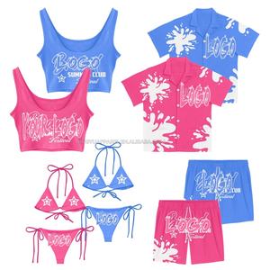 Ensemble de bikini deux pièces de haute qualité de marque de créateur pour femmes, vente en gros, maillot de bain en néoprène taille haute, logo uni, maillot de bain personnalisé - Product Image 3