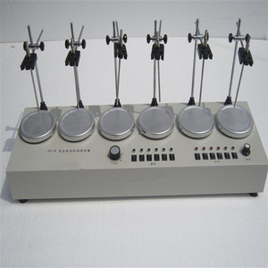 Agitador magnético de múltiples cabezales HJ-6 con función de calentamiento para experimentos químicos, 6 cabezales, pantalla digital, termostático - Product Image 1