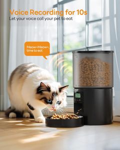 Distributeur automatique de nourriture pour animaux de compagnie intelligent 4L, certifié CE RoHS, sans bourrage, avec double alimentation de secours, étanche à l'humidité, vidéo sans fil - Product Image 3