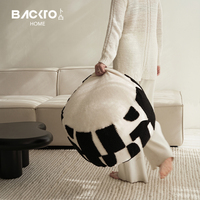 Housse de coussin de sol moderne de luxe Housse de pouf décorative pour la maison Tabouret brodé Ottoman Décoration de salon Coussin de siège Repose-pieds
