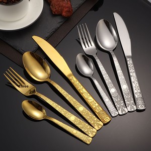 Juego de Cubiertos de Acero Inoxidable con Diseños con Patrón de Tótem, Incluye Cuchillo, Tenedor, Cuchara, Tenedor para Postre, Estilo Retro - Product Image 2