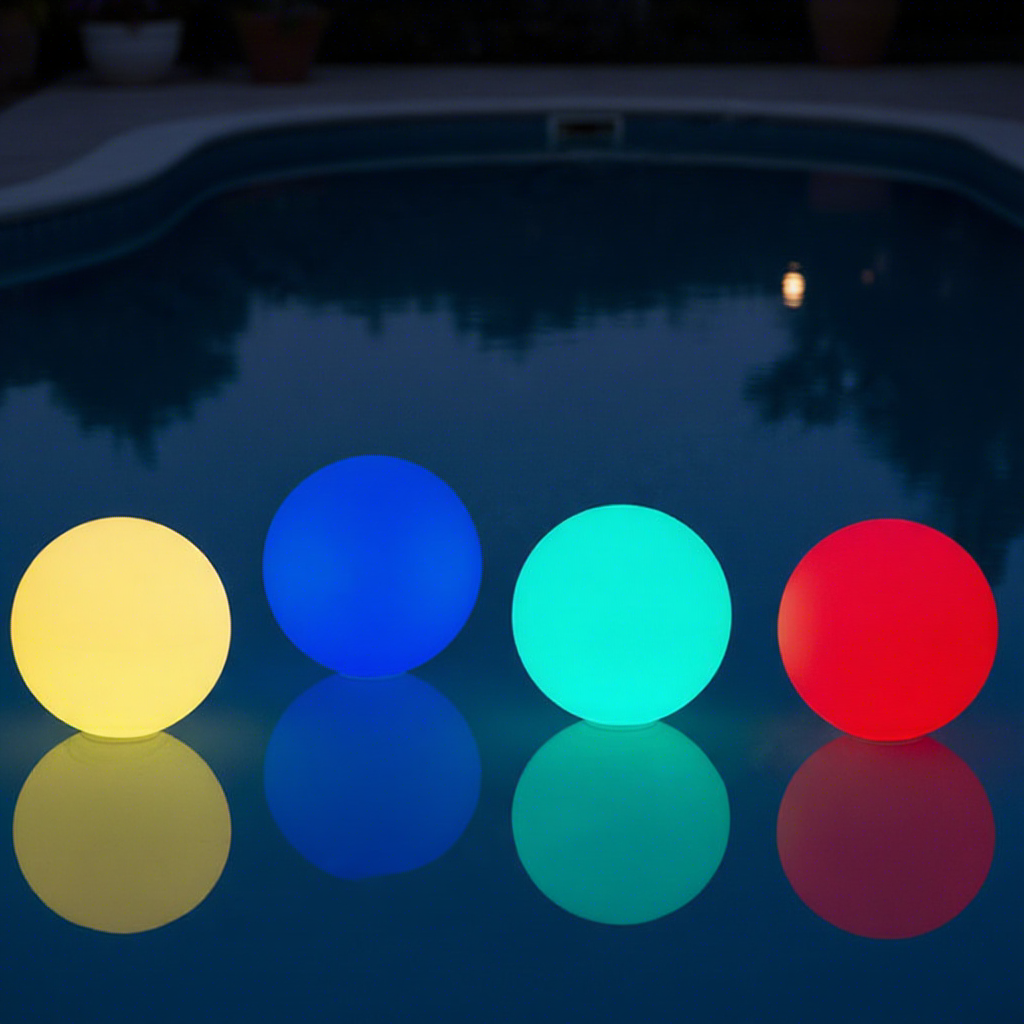 Diameter 20cm Rechargeable Waterproof IP68 RGB Floating Led Pool Ball Decor Light