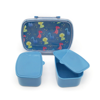 Bouteilles d'eau et boîtes à lunch en plastique écologiques pour enfants, avec des personnages de dinosaures de dessins animés, adaptées au micro-ondes