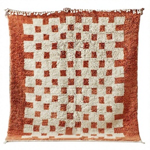 Hand-Knotted Woolen Moroccan Carpet Indian-Style Embroidered Design Washable Persian <b>Rug</b> Indoor Outdoor Use By ITHL - Product Image 1