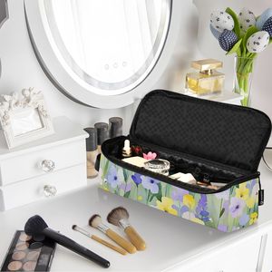 Bolsa de Cosméticos con Diseño Floral en Acuarela, Bolsa de Aseo con Cierre, Estuche de Maquillaje Portátil de Viaje con Asa - Product Image 6