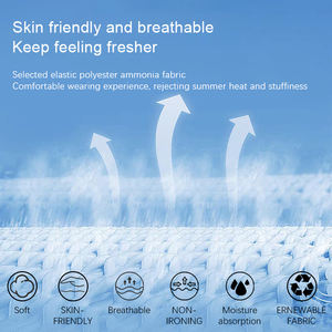 <span class=keywords><strong>Camicia</strong></span> sportiva da <span class=keywords><strong>uomo</strong></span> di lusso a maniche corte rapida asciugatura di qualità superiore 100% Casual in poliestere in maglia di <span class=keywords><strong>raso</strong></span> solido - Product Image 6