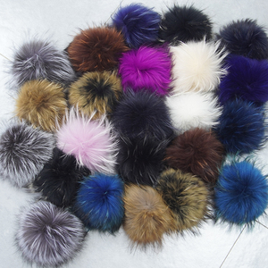 Real <strong>Raccoon</strong> <strong>Fur</strong> Pompom <strong>Balls</strong> 9cm 13cm 15cm Snap Button Winter Beanies Accessory for Garments Real <strong>Rabbit</strong> <strong>Fox</strong> Pelt Material - Product Image 4
