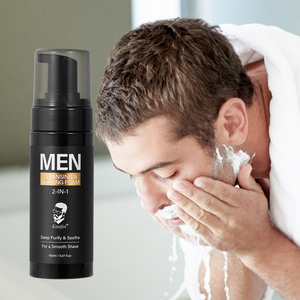 Mousse nettoyante pour le visage 2 en 1, acide aminé naturel, adoucissant la <span class=keywords><strong>moustache</strong></span>, mousse de rasage pour hommes, entretien personnel, vente en gros - Product Image 1