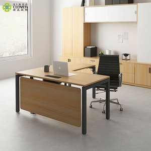 Conjunto de <span class=keywords><strong>Muebles</strong></span> de Oficina Ejecutiva Modernos, Escritorio con Cajonera Independiente, Estructura Metálica y Superficie de Madera, Garantía de 5 Años, ISO9001/ISO14001 - Product Image 1