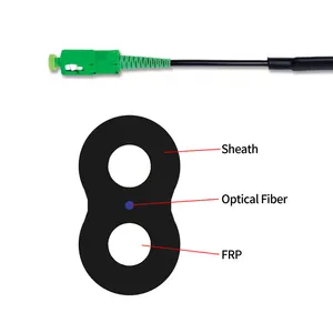 2 CORE FTTH interior Drop Cable Modo Único com Retardador de Chamas Interior 2 Núcleo Fibra Óptica Rede FTTH Drop Cable