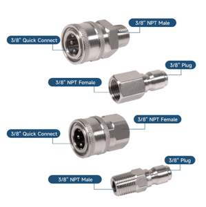 Bộ nối nhanh bằng thép không gỉ mới, ren trong/ngoài, khớp nối máy rửa xe, bộ chuyển đổi SS dùng cho vệ sinh áp lực - Product Image 2