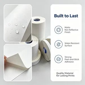 Matte White <b>Waterproof</b> Self Adhesive <b>Label</b> Sheets Rectangular Paper Printable for Printer Industrial Use - Product Image 5