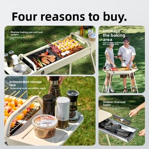 Griglia per Barbecue Domestica e da Esterno, <span class=keywords><strong>Set</strong></span> Completo per Kebab e Carne, Pieghevole e Portatile, Modello 2025 SK276 4,5kg - Product Image 4