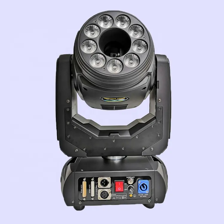 CE ROHS FCC ILDA DMX SD-Card Analog Laser Modulation 9x10W LED Wash + 4W 5W 6W 7W RGB Colorful Moving Head DJ Laser Lights