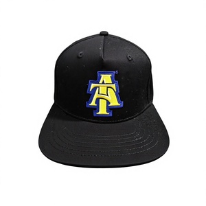 Casquette de baseball à visière plate A&T de Caroline du Nord, ajustable avec fermeture snapback, pour fans de sport universitaires, casquette structurée, style streetwear décontracté - Product Image 1