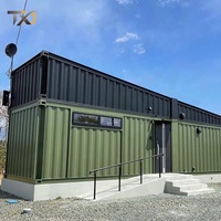 Maison d'hôtel de luxe économique en conteneur maritime modifié à 3 chambres, en panneaux sandwich d'acier, taille 20ft/40ft