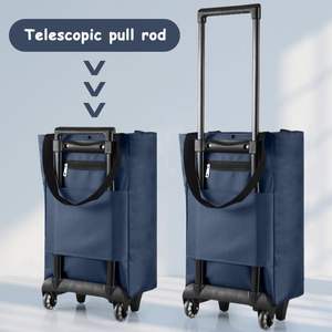 Draagbare Kleine Aanhangwagen Boodschappentas Met Intrekbaar Handvat Handig Supermarkt Winkelwagentje <span class=keywords><strong>Trolley</strong></span> - Product Image 2