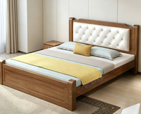 Lit double adulte en bois massif écologique de style européen 1,8 m et lit simple 1 m, cadre de lit, mobilier de chambre à coucher
