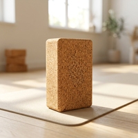 Syntus Kork Yoga Block & Gurt Set 2-teilig Hochdichte Weiche Rutschfeste Yoga-Blöcke 9x6x4 Zoll 8FT Metall D-Ring Gurt für Pilates