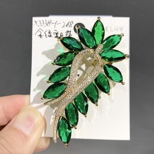 XILIANGFEIZIレトロスタイル高品質銅ジルコンオーストリアクリスタルリボンブローチ女性用コートピン用 - Product Image 2