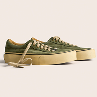 Chaussures de skate en cuir véritable à semelle épaisse, style rétro, délavées, respirantes et durables, pour hommes, marque personnalisée, à lacets, décontractées