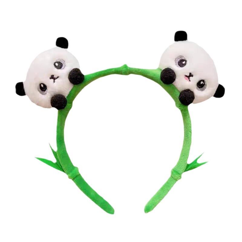 Professional Plush Panda Plush Hairband Headbands Plush Black White Color Panda Headband