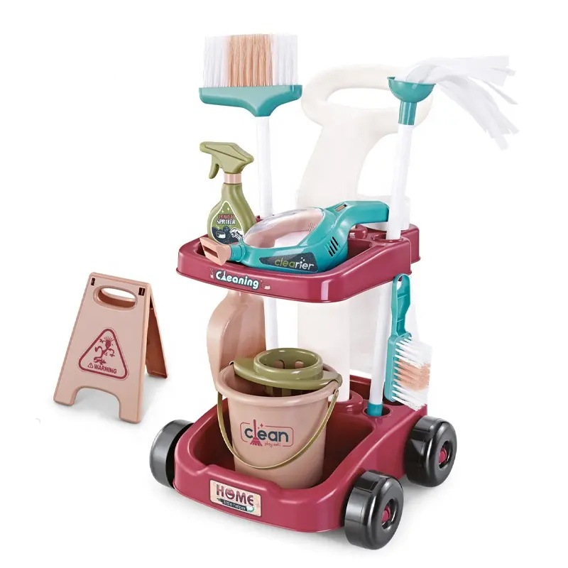 Klein Theo - Juego de carrito de limpieza para niños de 11 piezas con aspiradora, trapeador, escoba, cubo, recogedor, botella y suministros para niños a partir de 3 años Klein Theo - Juego de carrito de limpieza para niños de 11 piezas con aspiradora, trapeador, escoba, cubo, recogedor, botella y suministros para niños a partir de 3 años