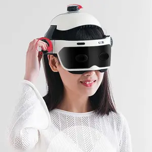 Elektrische automatische Wärme kompression Beruhigende Musik Vibrierender Kopf massage gerät Helm