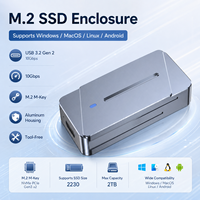 Mini Carcasa para SSD NVMe M.2 2230, Sin Herramientas, 10Gbps, Tipo-C, Chip JMS583, Caja Externa de Aluminio para Disco Duro, Portátil, 2TB