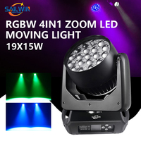 Sailwin Aura 19X15W RGBW 4IN1 DMX 512 ZOOM LED Moving Head Wash Light pour Éclairage de Scène, Événements et Fêtes