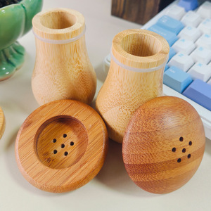 <b>Bamboo</b> Mushroom Toothpick Holder Handmade For Dining <b>Table</b> Decor - Product Image 4