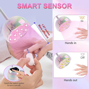 Lampe UV LED pour ongles, séchoir à gel sans fil X Flash Cure, séchoir à ongles portable USB à capteur automatique avec col de cygne et 4 minuteurs - Product Image 5