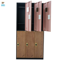 Armoire moderne à double couche à 6 portes en acier laminé à froid avec serrure mécanique à clé, vestiaire pour le personnel de l'école, vestiaire extérieur