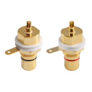 Conector de amplificador de enchufe de <span class=keywords><strong>chasis</strong></span> de montaje en panel de conector <span class=keywords><strong>hembra</strong></span> <span class=keywords><strong>RCA</strong></span> chapado en oro - Product Image 5