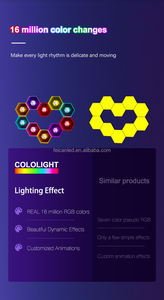 Nouveau Mille-feuille miroir lampe quantique LED Module hexagonal maison intelligente lumière salle de jeu danse Studio musique applique murale - Product Image 6