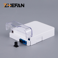 Roseta de salida óptica de fibra dúplex para interiores ZHEFAN FTTH 1-2 núcleos Ftth Atb caja de pared terminación placa frontal toma de fibra óptica