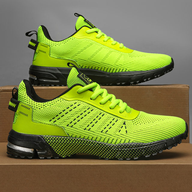 Men's Running Shoes Athletic Shoes Comfort Green Mesh Men's Sneakers for Soft Cushioning and Wide Fit