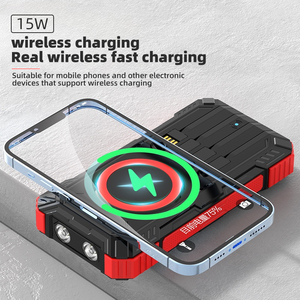 Cargador Solar de 20000mAh con 4 Cables Integrados, Carga Rápida PD de 22.5W, Banco de Energía Solar Inalámbrico de 15W con Linterna - Product Image 3