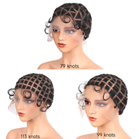 Vente en gros de bonnets de perruque tressés très demandés avec cheveux de bébé, bonnets de perruque à double dentelle complète, bonnets de perruque au crochet pour la fabrication de perruques tressées au crochet