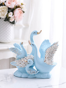 Необычное креативное керамическое свадебное украшение, фигурка черного лебедя для свадебных подарков - Product Image 2