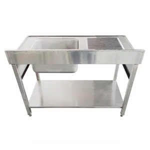 التجاري بالوعة 304 الفولاذ المقاوم للصدأ الصينية مصنع واحد أو مغاسل يد مزدوجة أحواض مطبخ مع undershelf