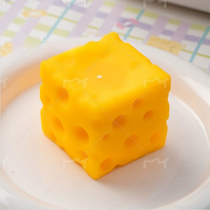 Bloc de fromage réaliste anti-stress, jouet de farce en TPR durable non comestible pour amis de 14 ans et plus, stock disponible - Product Image 6