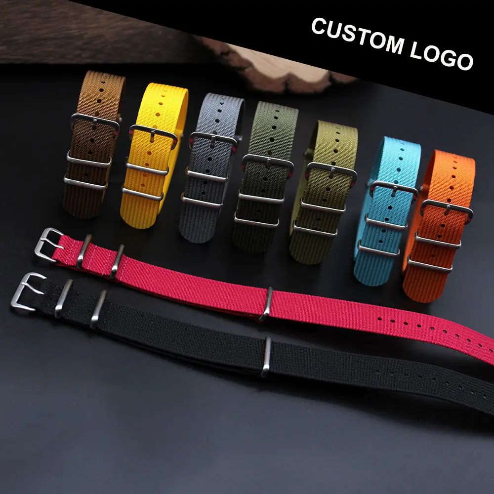 Yunse Hotsale Nylon Watch Straps 18MM 20mm 22mm,Classic Ribbed Watch Band Fabric Watch Strap,Custom Colors And Logo