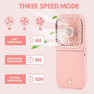 Portable Mini Hand USB <b>Small</b> FoldableFan With Lithium <b>Battery</b> Wearable Hanging Neck Cooler Fan With Mobile Phone Holder - Product Image 6